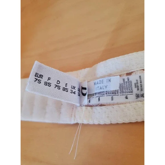 La Perla Ivory Lace Wire Free Balconette Bra Adjustable Strap Italy 34D - Picture 10 of 10